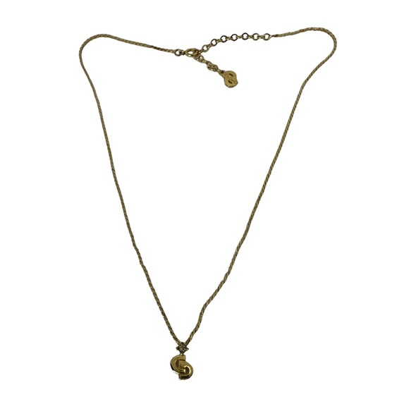 SOLD DIOR RARE VINTAGE GOLD RHINESTONE MINI CD LOGO CHARM ADJUSTABLE NECKLACE - Picture 8 of 15